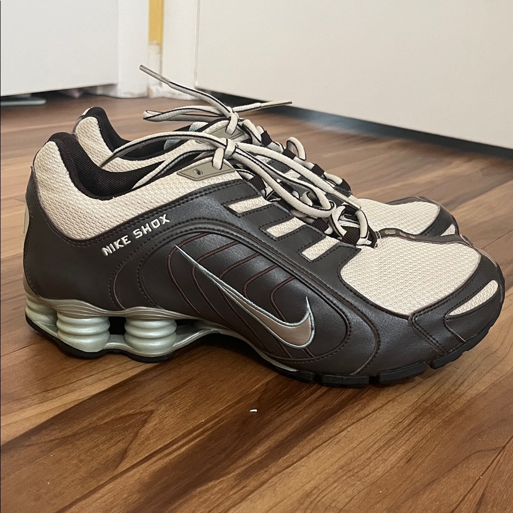 Nike Shox Women's Sneakers - Cream and Dark Brown